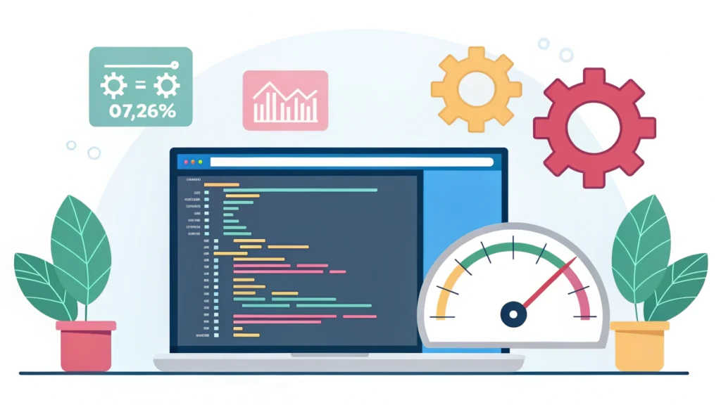 Illustration showing improved website speed and SEO rankings after HTML minification.
