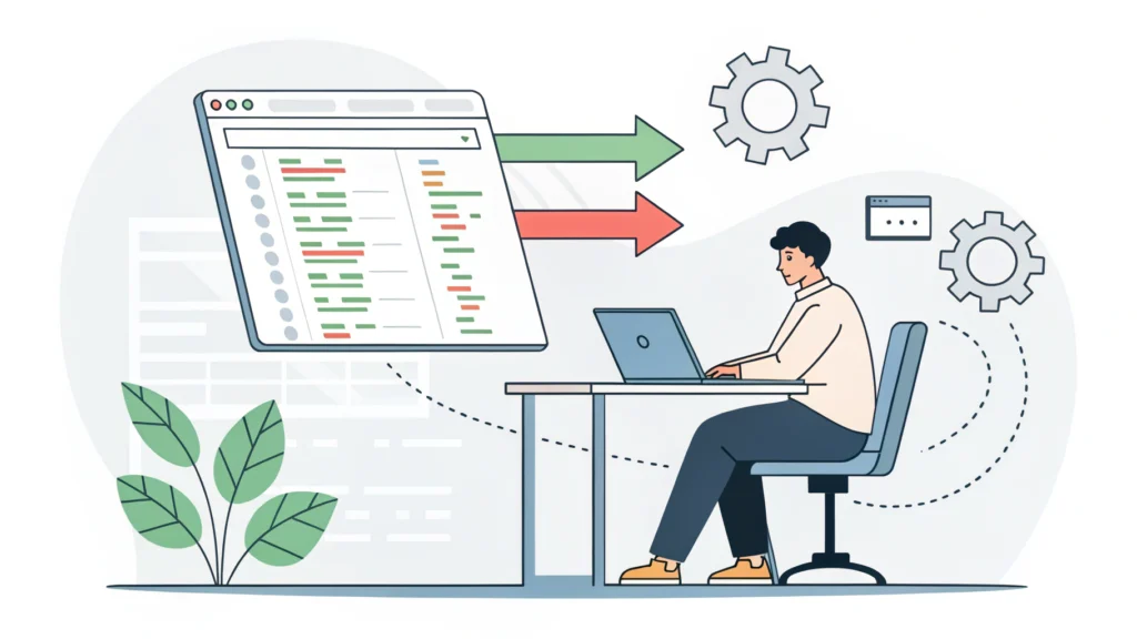 Illustration showing best practices to optimize HTML code before website deployment